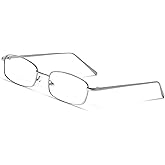 Mriendao Fashion Glasses for Women Y2k Rectangle Non Prescription Clear Lens Metal Gold Silver Black Fake Glasses