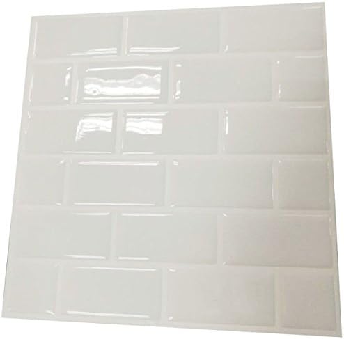 Wall Tile Sticker Marble Subway Brick Mosaic Tile in Square tiles decorative, Pack of 10