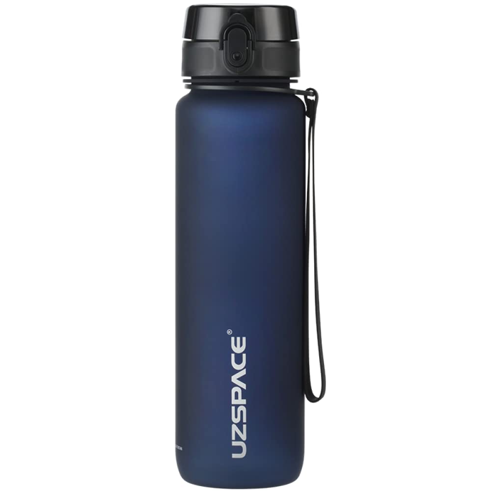 OM SUPPLIES Water Bottle Fruit Infuser Sports Water Bottle 1000ml, BPA Free Tritan Non-Toxic Plastic, Leakproof (Dark Blue)