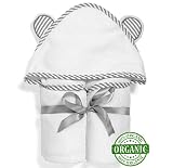 100% Organic Bamboo Baby Towels with Hood and Free Washcloth - Soft Hooded Baby Towels for Boys and Girls - Ultra Absorbent, Quick-Dry, Hypoallergenic