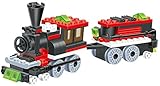 Mini Train - 120 pcs building blocks steam 2 windows cabin engine locomotive railway train set comes with load wagon bogie, a great full fun gift - a must for all 6+ children, compatible parts
