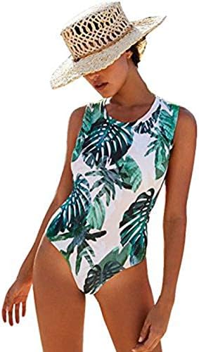 HAIMEILAIKE Women's Zip up Printed One Piece Swimsuit Half Sleeve Rash Guard Swimwear UV Protection Surfing Bathing Suits