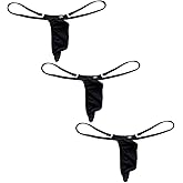 Gogobear Mens Spaghetti Strap Ice Silk Thongs Low Rise Solid Color G-string Bikini Briefs Underwear