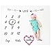 BeautifulLife Baby Milestone Blanket Photo Props - Premium Fleece Blanket, Infant Newborn Baby Boy Girl Photography Backdrop, Fluffy Soft Swaddling Blanket, Weekly Monthly Yearly Photo for New Mom