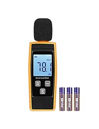 WINIFIN   Medidor de nivel de sonido, 30 130 dB, medidor de sonido, medidor de volumen, instrumento de medición de volumen, autocalibrado