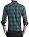 Men's Slim Fit Cotton Long Sleeve Button Down Plaid Shirt with Chest Pocket (XL(Asian 5XL), Green)