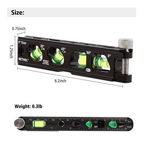 Torpedo Level, Conduit Level with 4 Vials, VGroove and