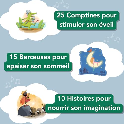 MAIASAURA | Maïa la Boîte à histoires et musique pour enfant with 50 tracks included for 4 hours of listening | From 0 to 8 years old | Rhymes, Lullabies and Stories | Storyteller Customizable with your MP3 Content