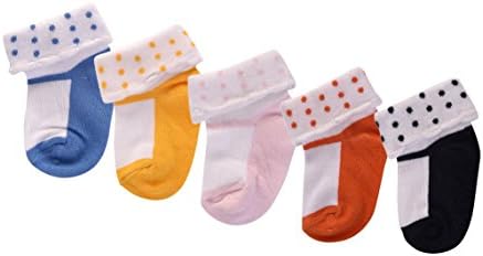 FOOTPRINTS Baby Girls' Super Soft Organic Cotton Socks Pack Of 5 Folded