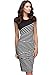 Fashion New Sexy Women Striped Cocktail Bandage Bodycon Sheath Midi Pencil Dress