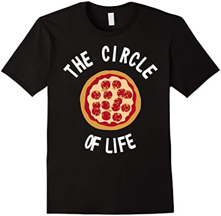 Mens The Circle Of Life Pizza TShirt Medium Black