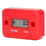 Aimila Digital Engine Hour Meter Inductive LCD Waterproof Hourmeter for Motorcycle (Red)