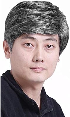 Curly Wigs For Mens Male Ash Silver Grey Black Root Bob Cosplay