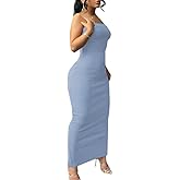 Nimsruc Women Summer Bodycon Tube Maxi Dress Strapless Casual Party Long Dresses Sexy Sundresses
