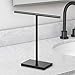 Gatco 1444MX, Modern Rectangle Base Freestanding Countertop Towel Holder, Matte Black / 10.50