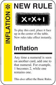 Fluxx Inflation Promo Game Card (NEW RULE) Works with All Fluxx Games!