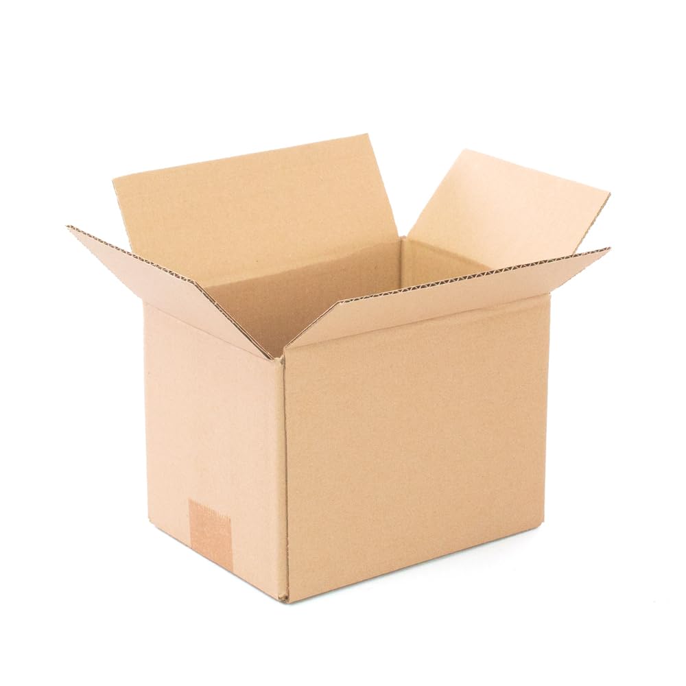 Pack of 25 Reinforced Cardboard Boxes with Single Walls, 7.87x5.91x5.91 in - Made from Recycled Cardboard, Durable for Shipping, Storage and Moving