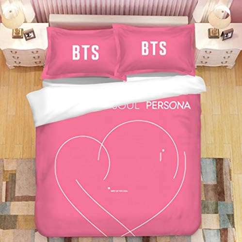 Sleephope Kpop BTS Sheets Bedding Set Jimin Suga Jungkook V Cotton 3Pcs for Quilt Cover Pillow Case, 2019 Best Duvet Cover for Girls, Children Xmas Halloween Thanksgiving Gift,BTS1,UK/Double