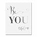 Be-YOU-tiful Silver Foil Decor Wall Art Print Beautiful Inspirational Motivational Quote Metallic Small Poster 5 inches x 7 inches E44