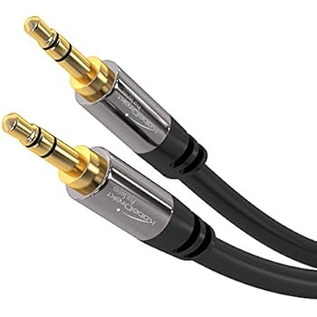 KabelDirekt - Aux Cord, Stereo & Audio Cable 3.5mm (Unbreakable & great for iPhones, iPads, Headphones, Smartphones, Notebooks, MP3 Players, Cars & other devices with 3.5mm Aux Port) - 1 foot - black