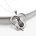 Angel caller Cat Necklaces 925 Sterling Silver Jewelry Cute Double Two-tone Cat Pendant Necklace Rolo Chain,Eternal Love Heart Necklace Gifts for Mom Women,Girls