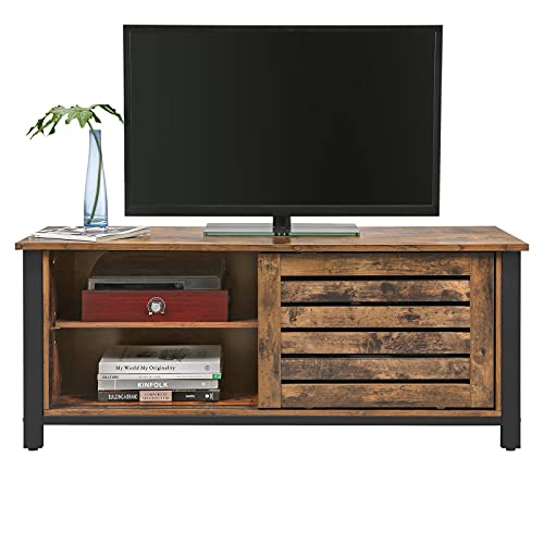 VASAGLE TV Stand for 50 inches with Sliding Doors and 2