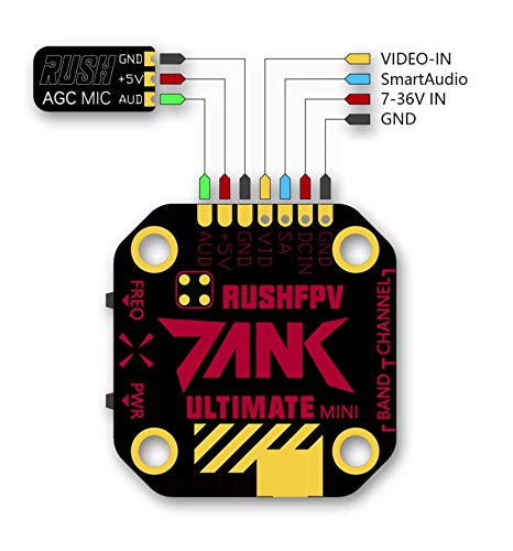Rush Tank Mini 2-8S 5.8GHz 48CH RaceBand PIT/25/200/500/800mW Switchable 2020mm Stackable VTX FPV Video Transmitter Support Smart Audio for 2/3/4/5 inch Carbon Fiber FPV Racing Quad Quadcopter Drone