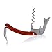 Vergiano Waiters Corkscrew and Wine Stopper Set, Cherry Wood Curved Corkscrew; Red Wine Bottle Opener; Wine Enthusiast; Stainless Steel Wine Bottle Stopper Set; Bartenders Gift Set; Decorative Favors