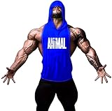 Gillbro Mens Bodybuilding Stringer Hoodie Gym Tank Top Hooded Waistcoat