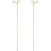 SLUYNZ 925 Sterling Silver Stars Earrings Dangle for Women Teen Girls Long Dangle Earrings Chain Threader Tassel