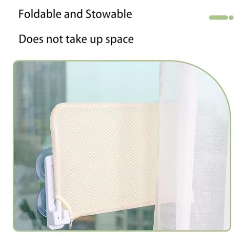 SULUNZEGER Window Perch, Foldable Sunbath Cat Bed With Funny Stick, Hammock With Solid Metal Frame and Soft Cover, Space Saving Window Mounted Cat Hammock