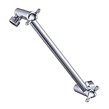 KES All BRASS 10-Inch Adjustable Shower Arm with High Flow Universal Showering Components, Polished Chrome