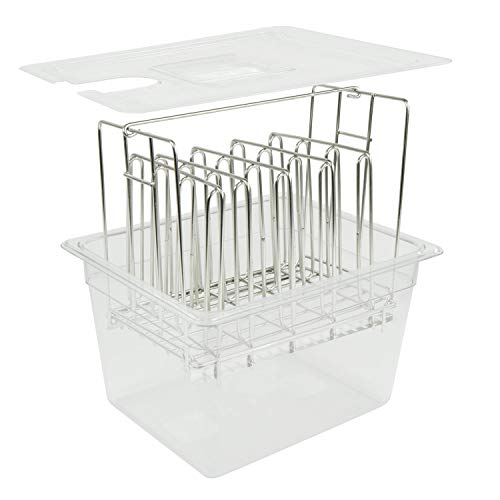 Houseables Sous Vide Container, Polycarbonate Tub, 12 Quart, 14x12x7 Inch, Single, Clear Water