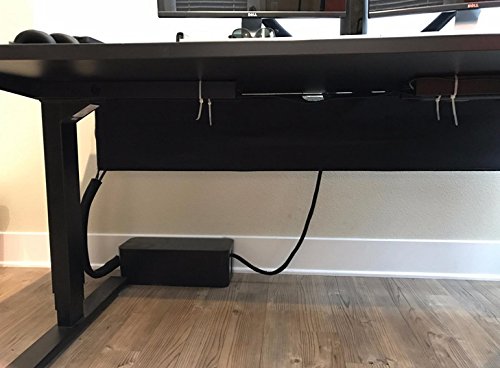 Do4U Cable Management Box Organizer - Storage for Desk, TV, Computer, USB Hub, System to Cover and Hide, Power Strips, Surge Protector, Cords + Wire Ties - (Large, Black)