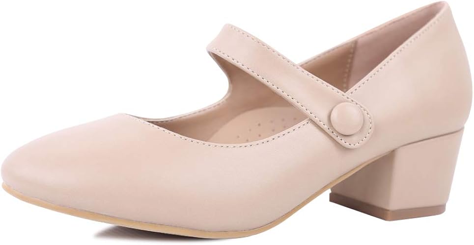 Escarpins Mary Jane Femme - Talon Bloc Carré 5cm - Enfilage Facile - Pour Occasions, Soirées, Quotidien