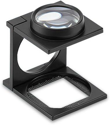 PEAK TS1209SA3 Aluminum Single Lens Linen Tester, 9X Magnification, 0.5" Lens Diameter, 0.5" Field View, Black