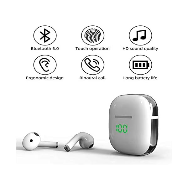 Wireless Headphones,Bluetooth 5.0 Earphones with IPX5 Waterpro of 30-Hours Playtime & True Wireless Earbuds with Touch…