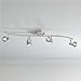 Heavy Duty 4-Head LED Ceiling Track Light Fixture Kit Spot-Light GU10 Directional Adjustable Silver Satin Nickel Finish Mid Century Modern Kitchen Bathroom Living Room Dining 31 1/2