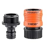 Claber 8983 Garden Hose to Accessory Quick Set Connector, Adapter, Black, Orange
