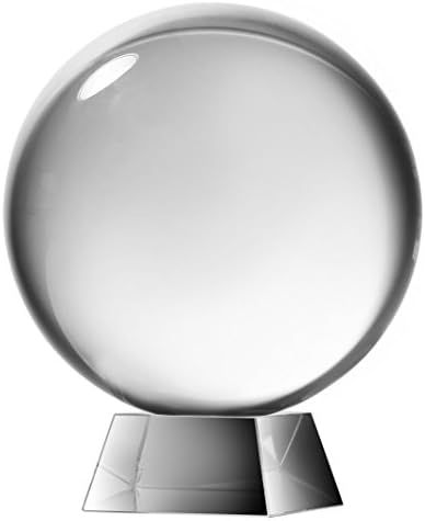 Decorative Society Chic Glass Sphere & Stand Crystal Ball 3.3 lb. 4x4.5" Art Glass