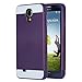 ULAK Galaxy S4 Case, S4 Case - Hybrid Slim Hard Back Case Cover Rubber Bumper 2in1 Rigid Plastic Shell + TPU Daul Layer w/Card Storage for Samsung Galaxy S4 I9500 (Purple/Purple)