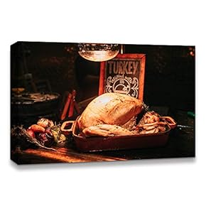 Canvas Wall Art Thanksgiving Day Theme Painting Artwork for Home Prints Framed - 12x18 inches