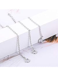 Sllaiss 3 Pieces 925 Sterling Silver Pendant Necklace Bracelet Anklet Chain Extenders for Necklace 14K Gold Plated Rose Gold Plated 2" 3" 4"