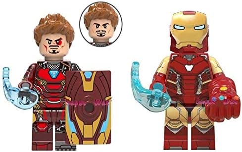 Iron Man Minifigure with Infinity Gauntlet 2Pcs Set Action Figure by A&M Prime Supplies