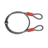 BV 4FT Security Steel Cable, Double Looped Braided Steel Flex Lock Cable 3/8 Inch, for U-Lock, Padlock, and Disc Lock