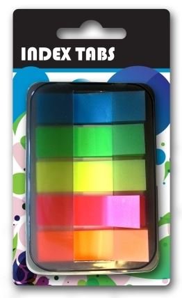 Neon Colour Index Tabs Case Plastic School Office Home Adhesive Sticky Notes Page Markers Bookmark Adhesive Sticky Flag