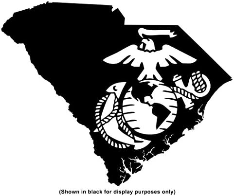 United States Marine Corps (USMC) Eagle, Globe and Anchor (EGA) 50 States YETI 30 oz Rambler Tumbler Cup (DECAL ONLY) Vinyl Decal Sticker, South Carolina, YETI, W 4" H 3.2"