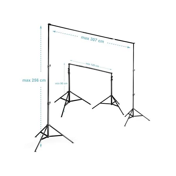 Walimex pro Teleskop Hintergrundsystem L 120-307 cm - stabiles Fotohintergrund System für Studio & Mobil I für… – Bild 4
