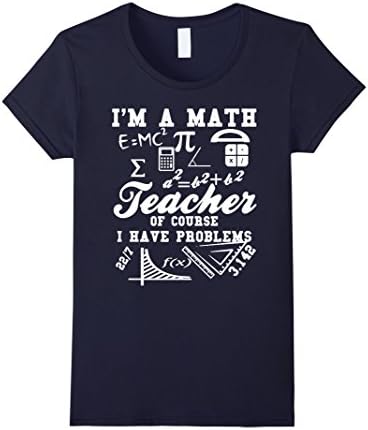 Women's Math Teacher Shirt Medium Navy