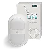 DROK Wireless Motion Detector Night Light, Battery Powered LED Closet Under Cabinet Lighting, Warm White Home Depot Porch Wall Emergency Light, Auto Indoor Lighting for Kids Room Bedroom Stairs